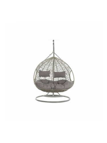 Висящ градински фотьойл DKD Home Decor 133 x 80 x 110 cm Сив синтетичен ратан Алуминий