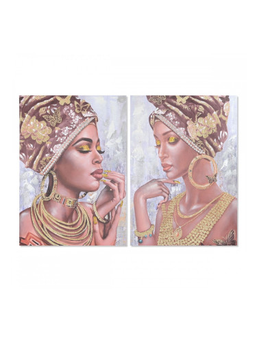 Картина Home ESPRIT Колониален Африканка 70 x 3 x 100 cm (2 броя)