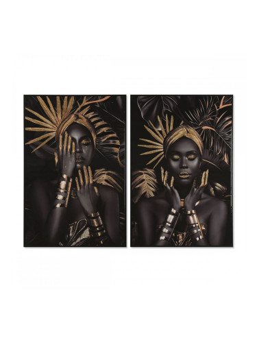 Картина Home ESPRIT Модерен Африканка 80 x 3,5 x 120 cm (2 броя)