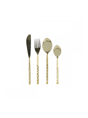 Прибори DKD Home Decor Златен Неръждаема стомана 4,5 x 1,5 x 21 cm 16 Части