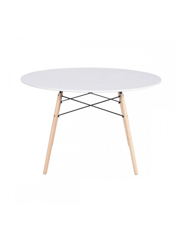 Трапезна маса Home ESPRIT Бял Черен Естествен Бреза Дървен MDF 120 x 120 x 74 cm