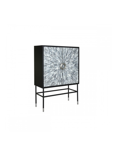 Бюфет DKD Home Decor Смола Кост Дървен MDF Бял Черен Сив 100 x 40 x 140 cm 22 x 40 x 140 cm