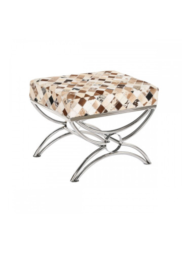 Табуретка DKD Home Decor Кафяв Бежов Сребрист камила Стомана 53 x 40 x 43 cm