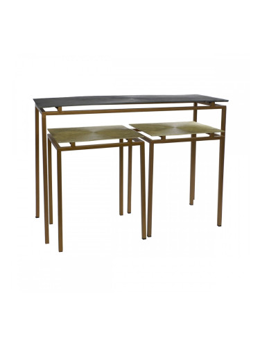 Конзола Home ESPRIT Сив Метал Алуминий 109,5 x 37,5 x 80 cm (3 Части)