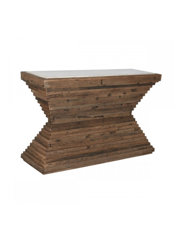 Конзола Home ESPRIT Жълт Бял Кафяв Мрамор Рециклирано дърво 138 x 45 x 87 cm