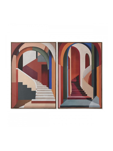 Картина Home ESPRIT Абстрактен Град 80 x 4,5 x 120 cm (2 броя)