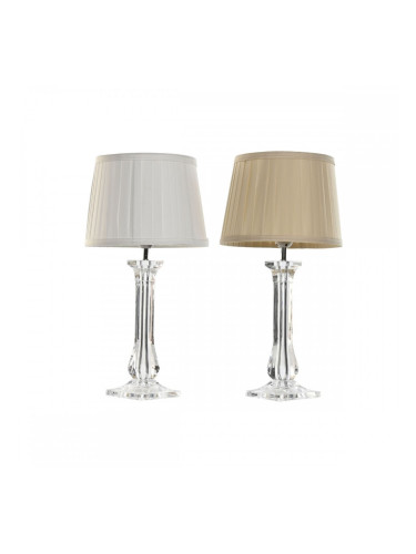 Настолна лампа Home ESPRIT Бял Бежов Метал 60 W 220 V 25 x 25 x 50 cm (2 броя)