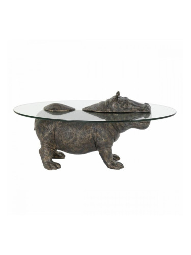 Помощна маса DKD Home Decor 80 x 50 x 37 cm Кристал Прозрачен Мед Смола