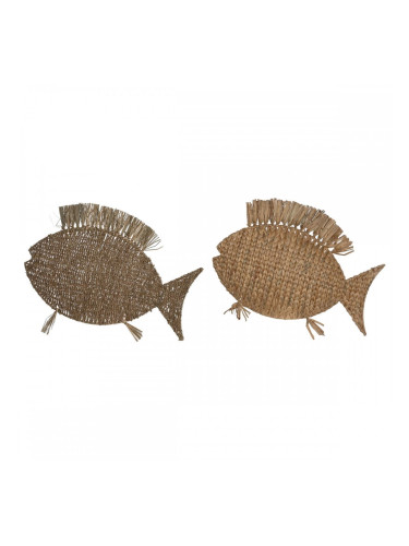 Декоративна фигурка Home ESPRIT Естествен Риба Средиземноморско 63 x 5 x 50 cm (2 броя)