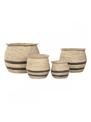 Саксия Home ESPRIT Кафяв влакно Арабин 60 x 60 x 52 cm (4 броя)