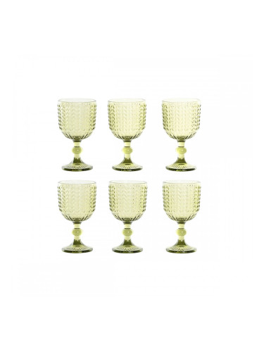 Комплект Чаши Home ESPRIT Зелен Кристал 380 ml (6 броя)