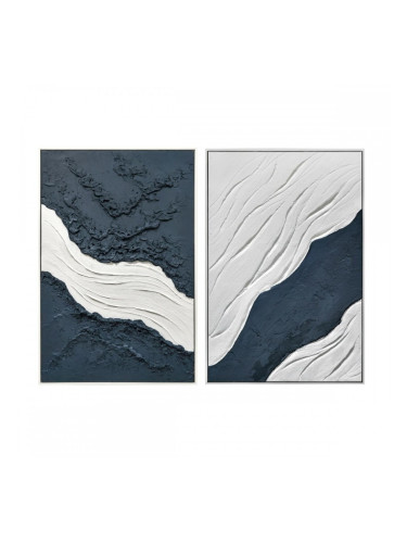 Картина Home ESPRIT Син Бял Модерен 83 x 4 x 123 cm (2 броя)