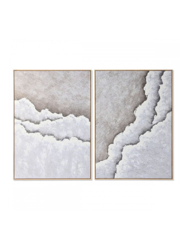 Картина Home ESPRIT Бял Бежов Модерен Плаж 103 x 4,3 x 143 cm (2 броя)