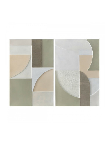 Пластно Home ESPRIT Бял Зелен Абстрактен Град 80 x 3,5 x 120 cm (2 броя)