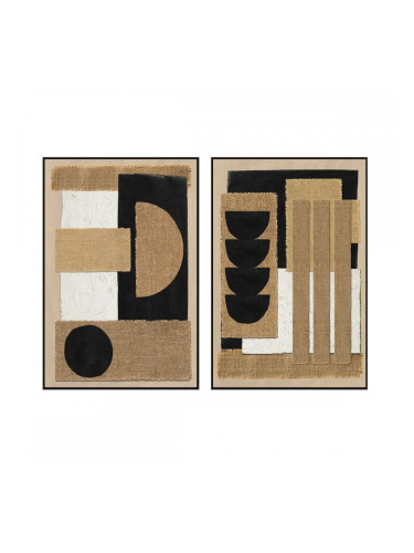 Картина Home ESPRIT Кафяв Черен Модерен Град (2 броя)