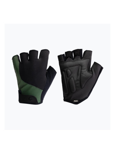 Rogelli Essential черни/зелени мъжки ръкавици за колоездене