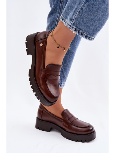 Дамски кожени мокасини Vinceza