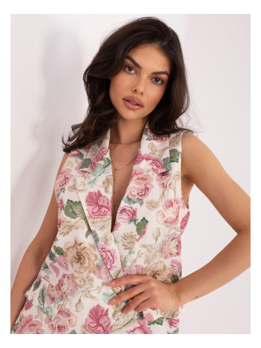 Розов елегантен елек с яка