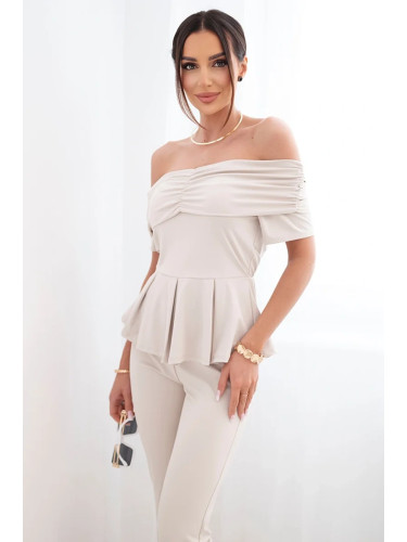 Дамски италиански комплект с блуза и панталон