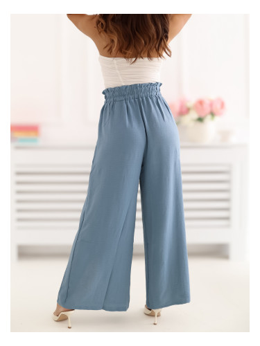 Тъмносини широки панталони за лятото