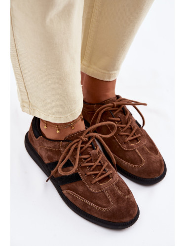 Дамски маратонки Boto Leather Suede кафяви