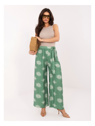 Зелени дамски панталони палацо