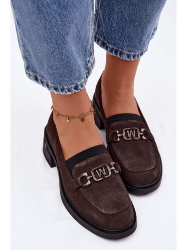 Дамски мокасини от естествен велур