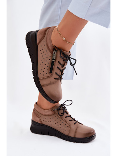 Дамски кожени обувки на платформа Vinceza