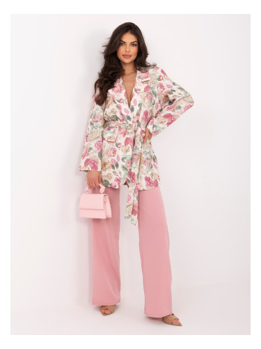 Розов дамски блейзър с флорален принт