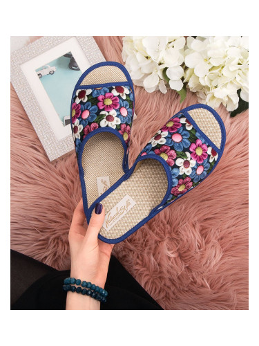 Дамски чехли Natural Style NS-050 синьо-бежови