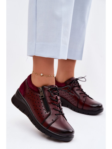 Дамски кожени обувки на платформа Vinceza