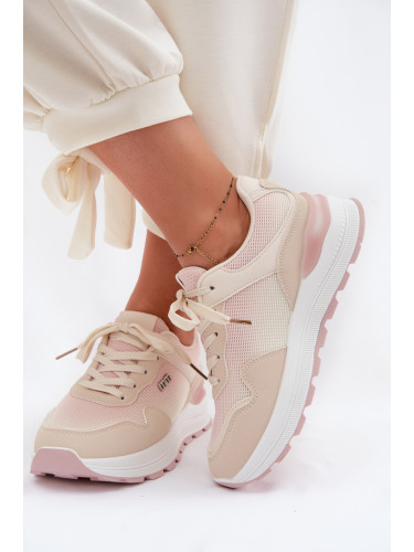 Бежови дамски маратонки на платформа