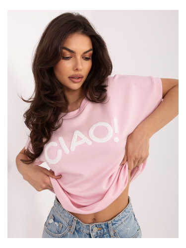 Светлорозова блуза от мек материал