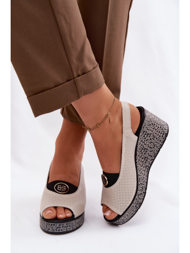 Кожени сандали на платформа S.Barski