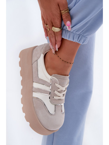 Дамски велурени маратонки на платформа GOE