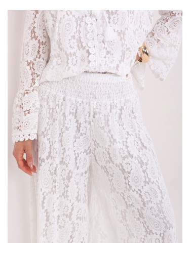 Бели дантелени панталони палацо
