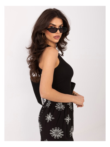 Дамски черен топ без презрамки