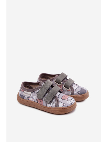 Детски боси пантофи с котки Милами сиви