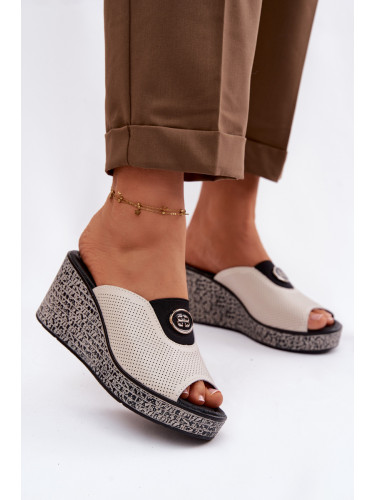 Кожени сандали на платформа S.Barski