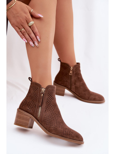 Дамски перфорирани боти до глезена Vinceza
