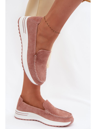 EVENTO Розови велурени мокасини