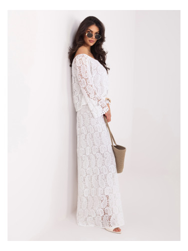 Бяла дантелена блуза с ръкави