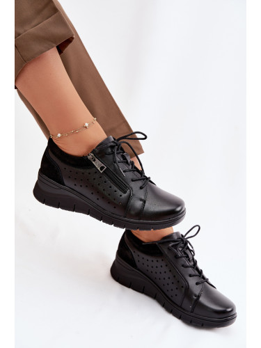 Дамски кожени мокасини на платформа Vinceza