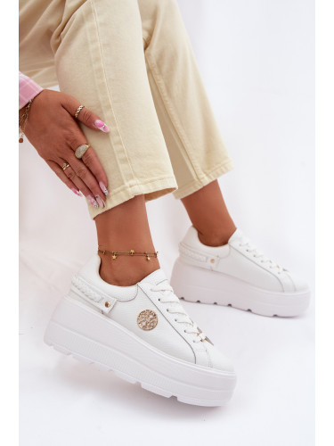 Дамски кожени маратонки на платформа D&A