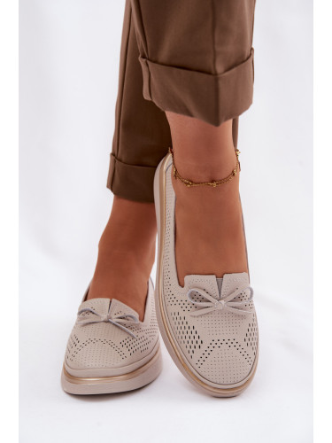 Дамски кожени обувки на платформа