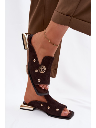 Велурени чехли S. BARSKI с декорация