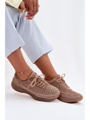 Дамски перфорирани кожени маратонки Sergio Leone