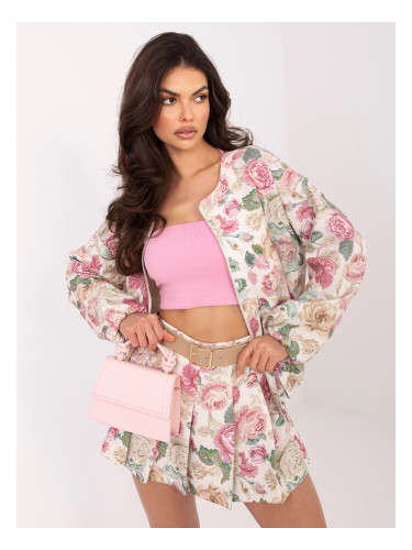 Розови дамски спортни шорти с плисета