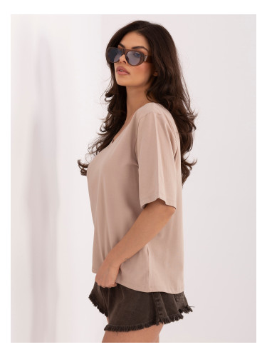 Тъмнобежова асиметрична тениска