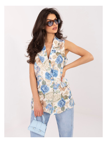 Синя елегантна жилетка